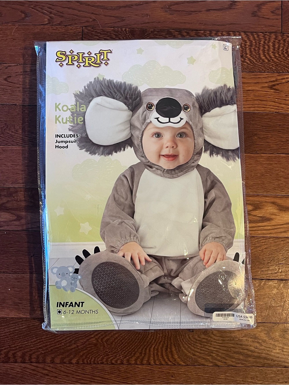 Spirit Koala Infant Costume - Gray & White Koala Jumpsuit with Hood